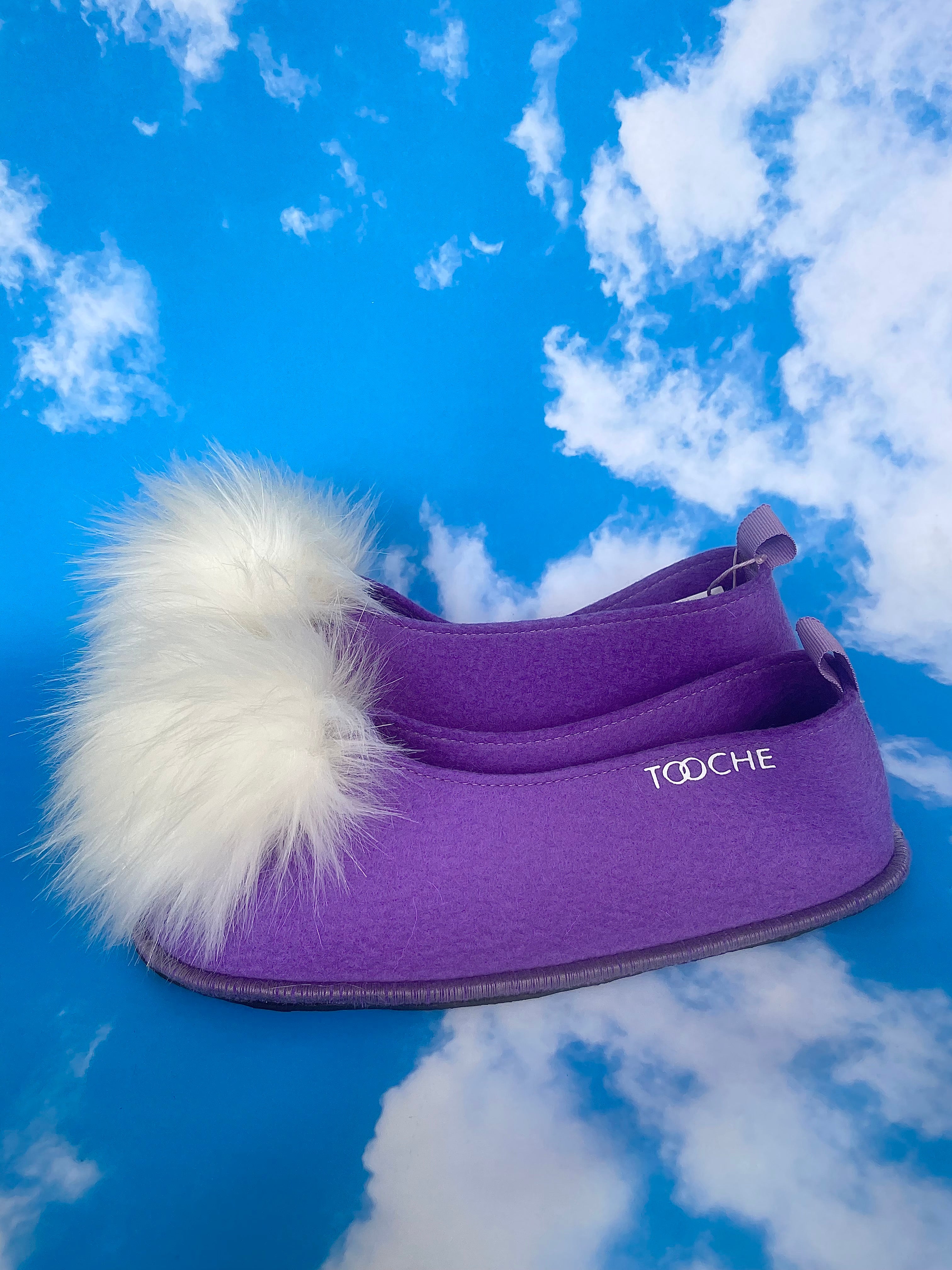 PURPLE & WHITE vegan slippers