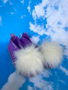 PURPLE & WHITE vegan slippers