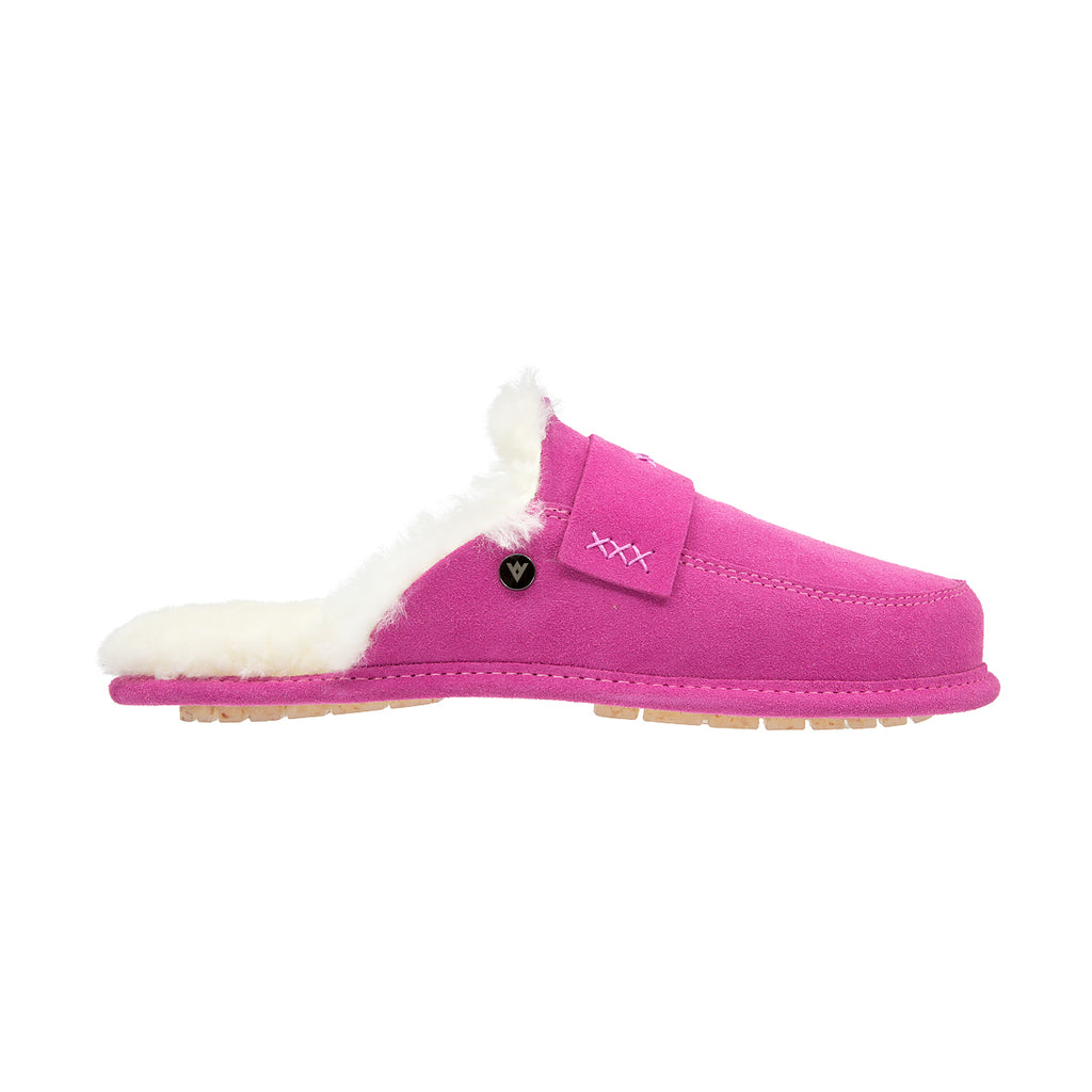 ABBY PINK-WHITE women's sheepskin slippers