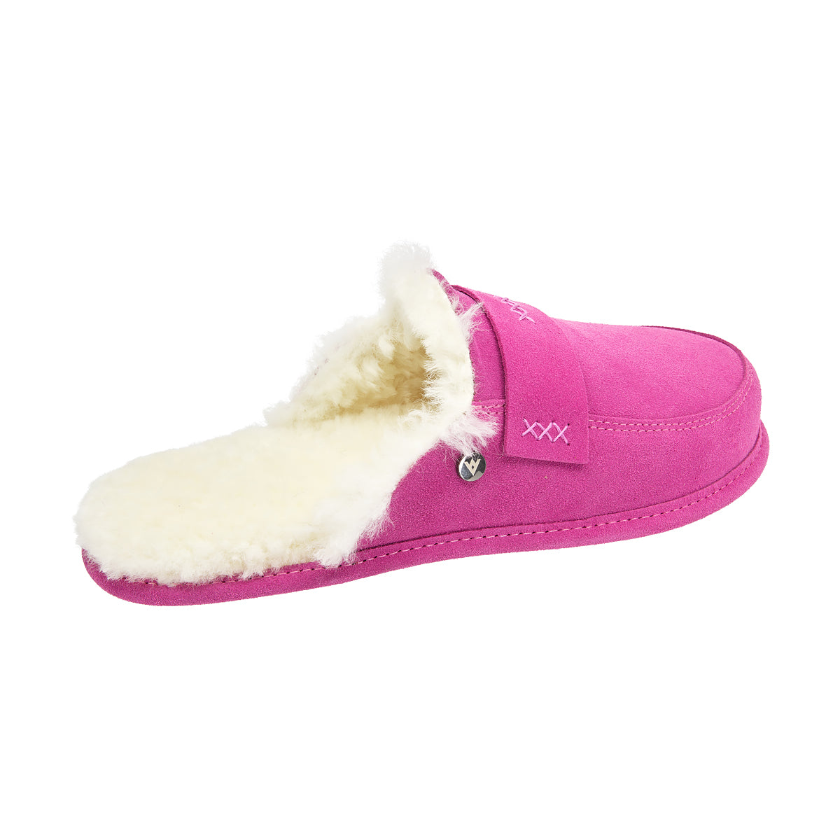 ABBY PINK-WHITE women's sheepskin slippers