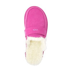 ABBY PINK-WHITE women's sheepskin slippers