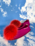 FUCHSIA RED slippers