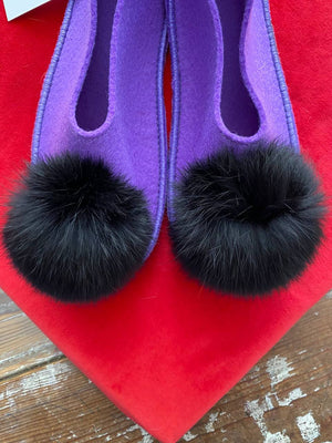 PURPLE BLACK slippers