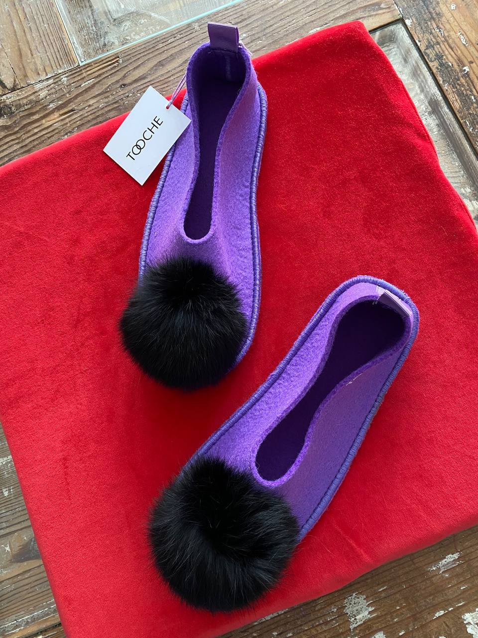 PURPLE BLACK slippers