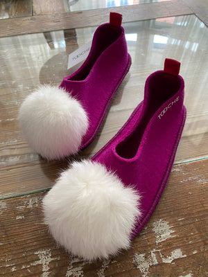FUCHSIA WHITE slippers