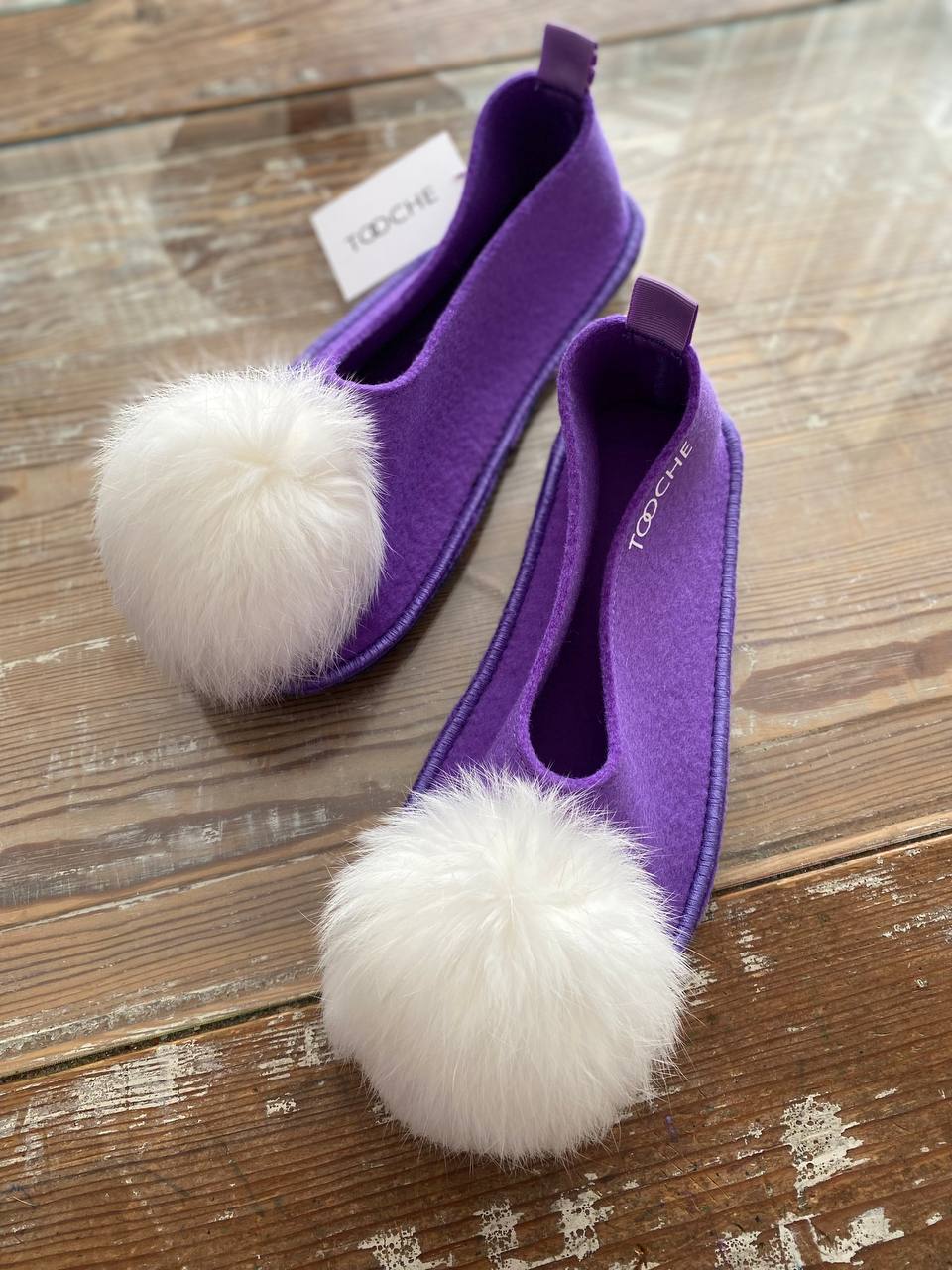 PURPLE WHITE slippers