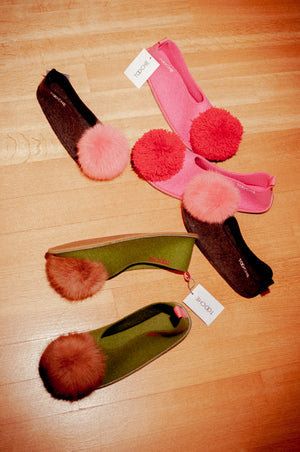 RED & PINK vegan slippers