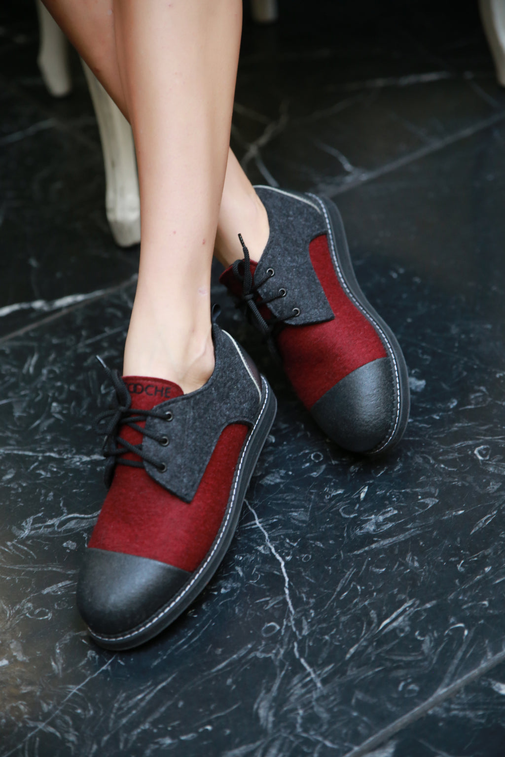 Red wine shoes